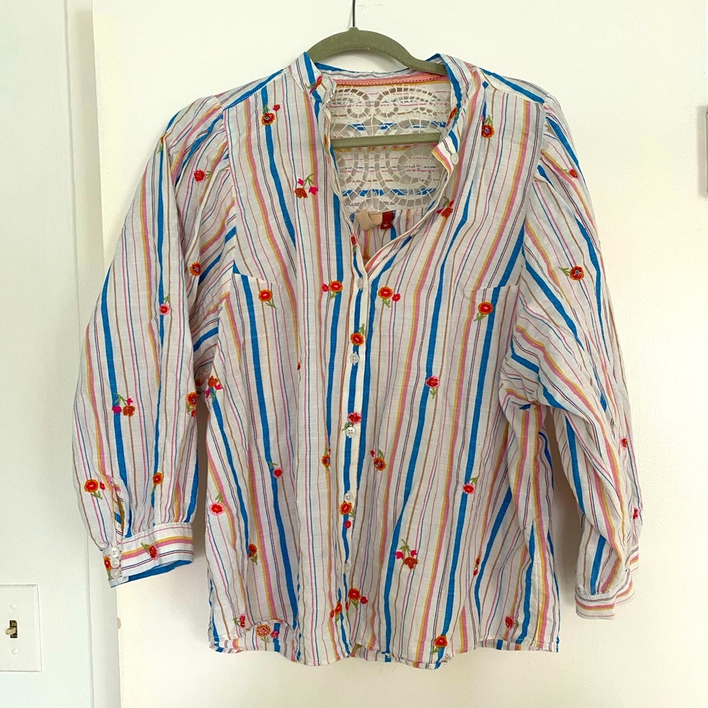 Pilcro for Anthropologie boho top size L